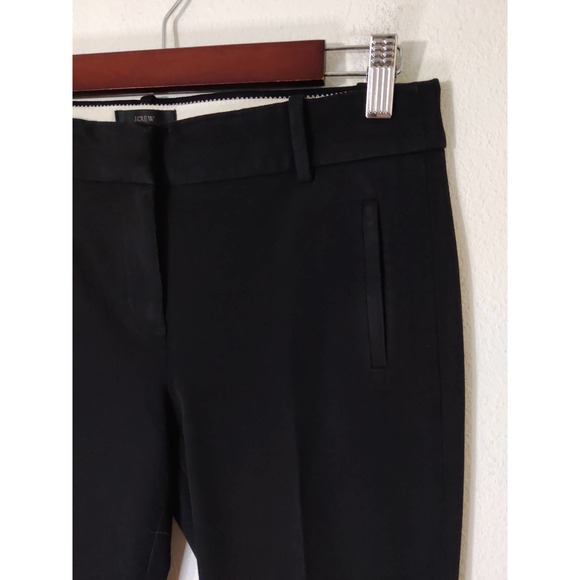 J. Crew Black Cotton Blend Teddie Mid Rise Cropped Trouser Pants Size 2 Tall - Picture 3 of 8